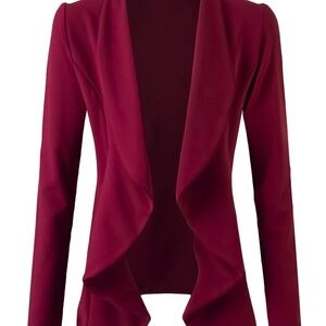 Doublju Deep Red Women's Blazer